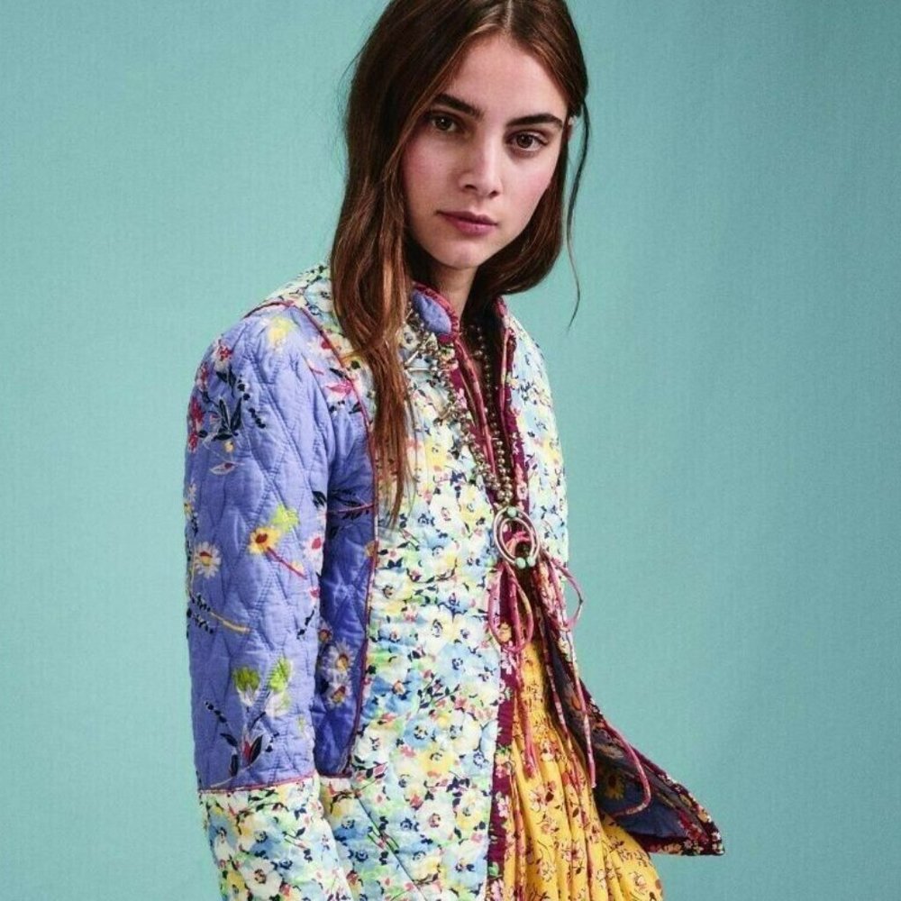 New POLO RALPH LAUREN Blazer Jacket Quilted Floral Combo Reversible SIZE 6